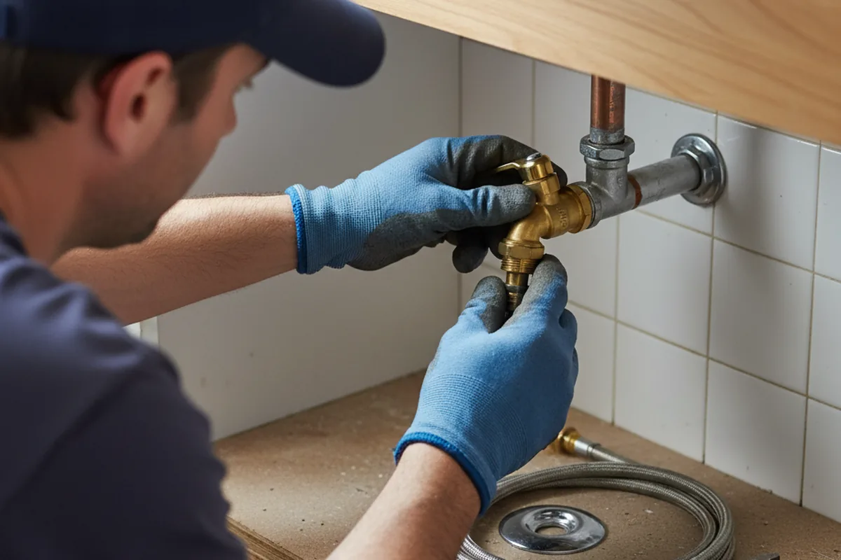 Shutoff valve and fitting work during Emergency Plumbing in Kirvin